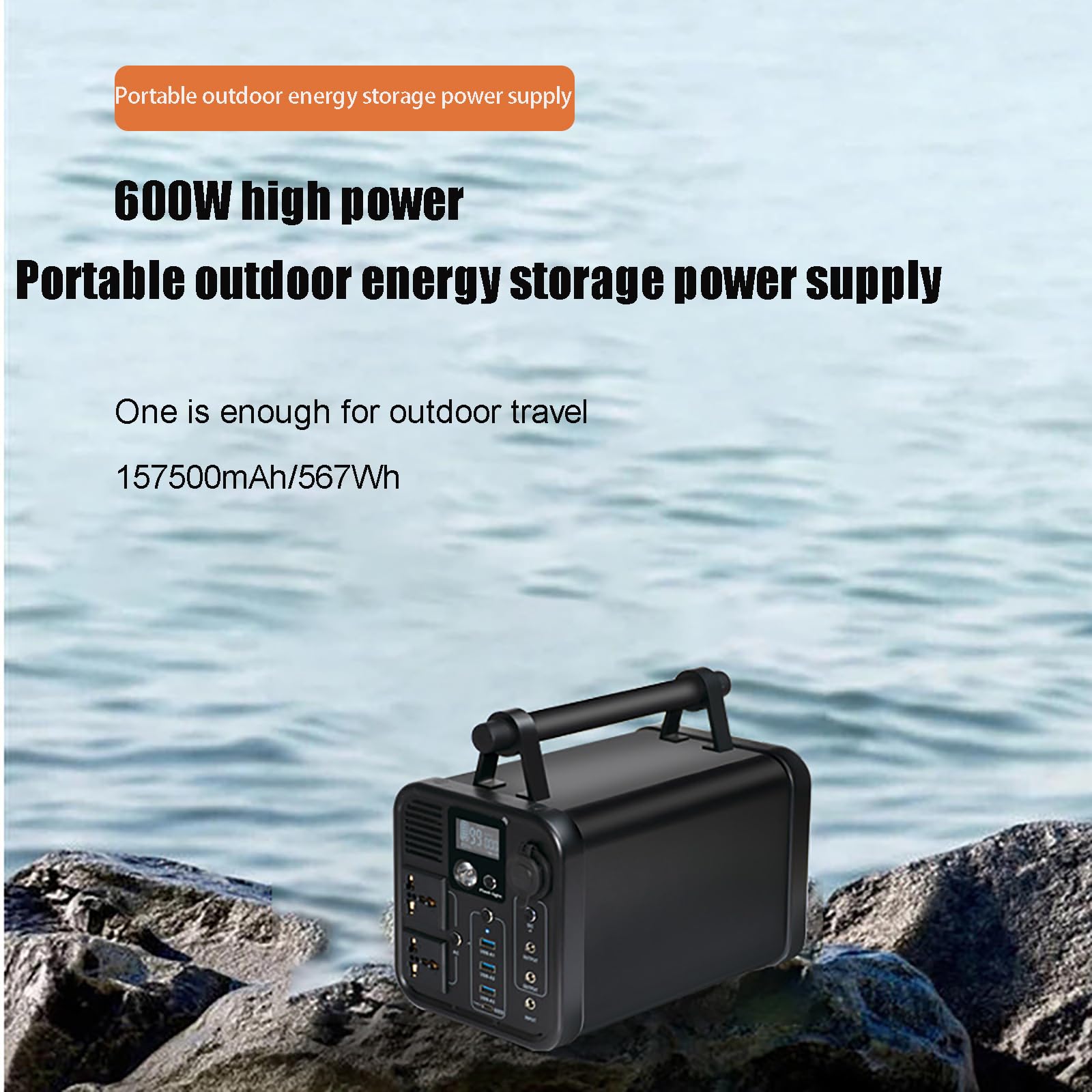 Centrale électrique Portable 600 W, 567 Wh/157 500 mAh, avec Prise Secteur, générateur Solaire à Onde sinusoïdale Pure pour Camping-Car en Plein air