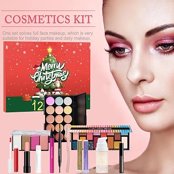 Beauty Advent Calendar - Christmas Advent Calendar, 2024 Countdown Makeup Box | 12 Days Cosmetics Set for Holiday Treats for Women, Girls, Beauty Lovers, Collectors, Moms and Sisters