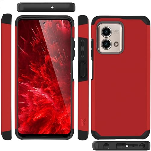 Miniatura 7 de TJS Funda compatible con Motorola Moto G Stylus 4G 2023 (solo versión Cricket), con protector de pantalla de vidrio templado de doble capa, soporte