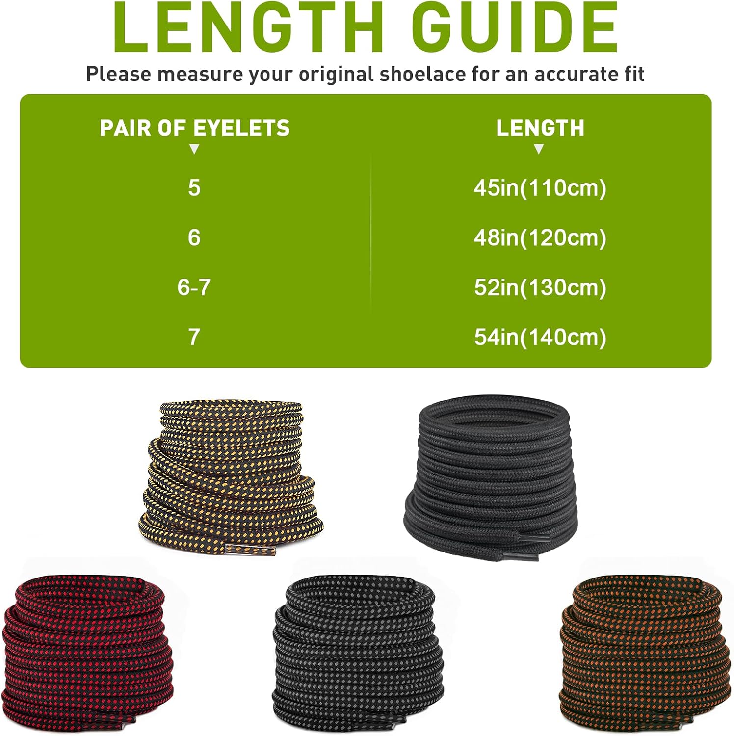 Shoelaces for Merrell Moab 3/Mid Boot, 13/64''(5mm) Boot Round Shoe Laces Strings Replacement Laces for Hiking Shoes