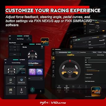 PXN V10 Ultra Direct Drive Racing Wheel & Pedals, 3.2Nm Force Feedback