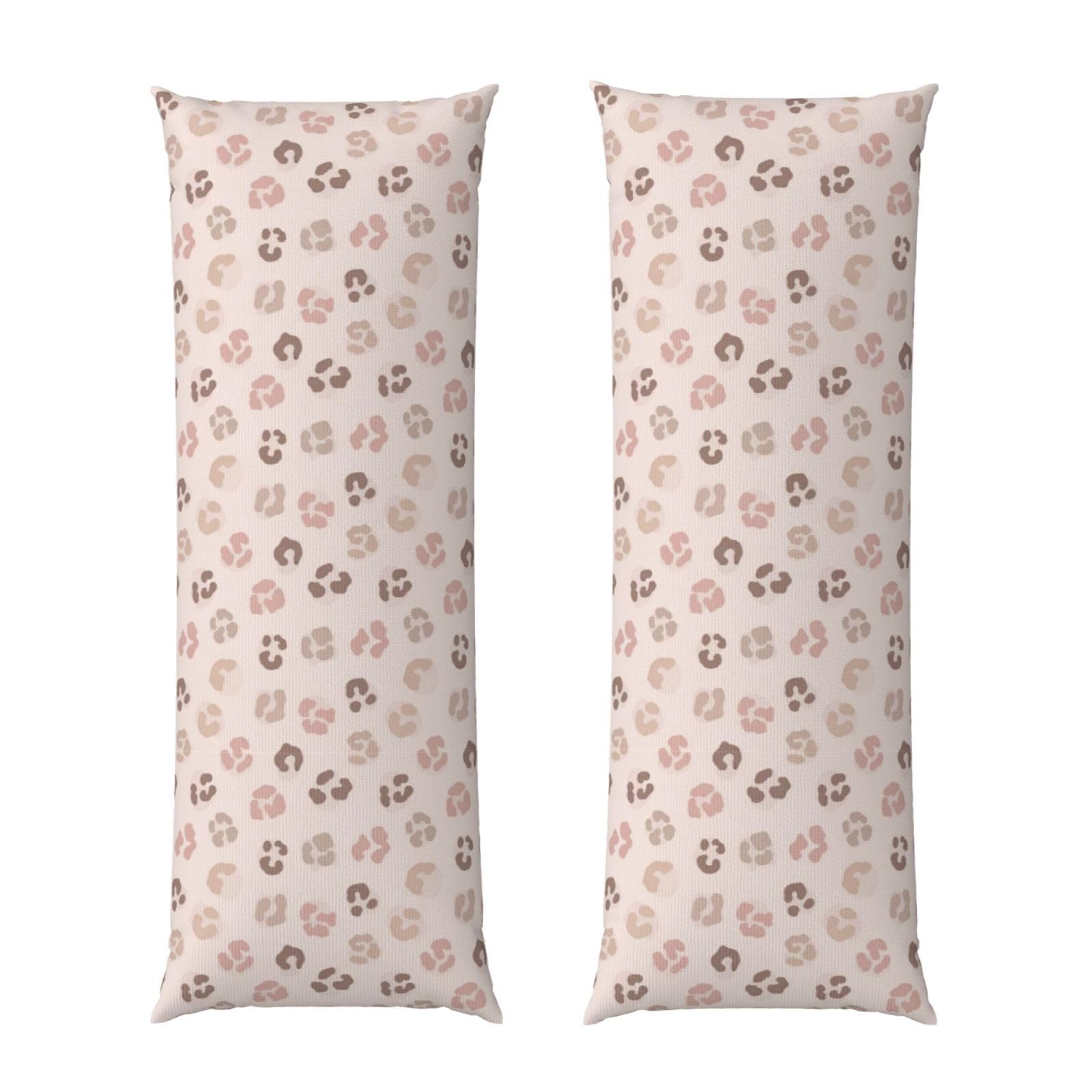 Pillowcase for Body Pillow 20x54, Cheetah Skin Wild Animal Pink Rose Gold Leopard Print, Premium Soft Brushed Fabric with Hidden Zipper, Breathable Machine Washable Cover for Bed Sofa