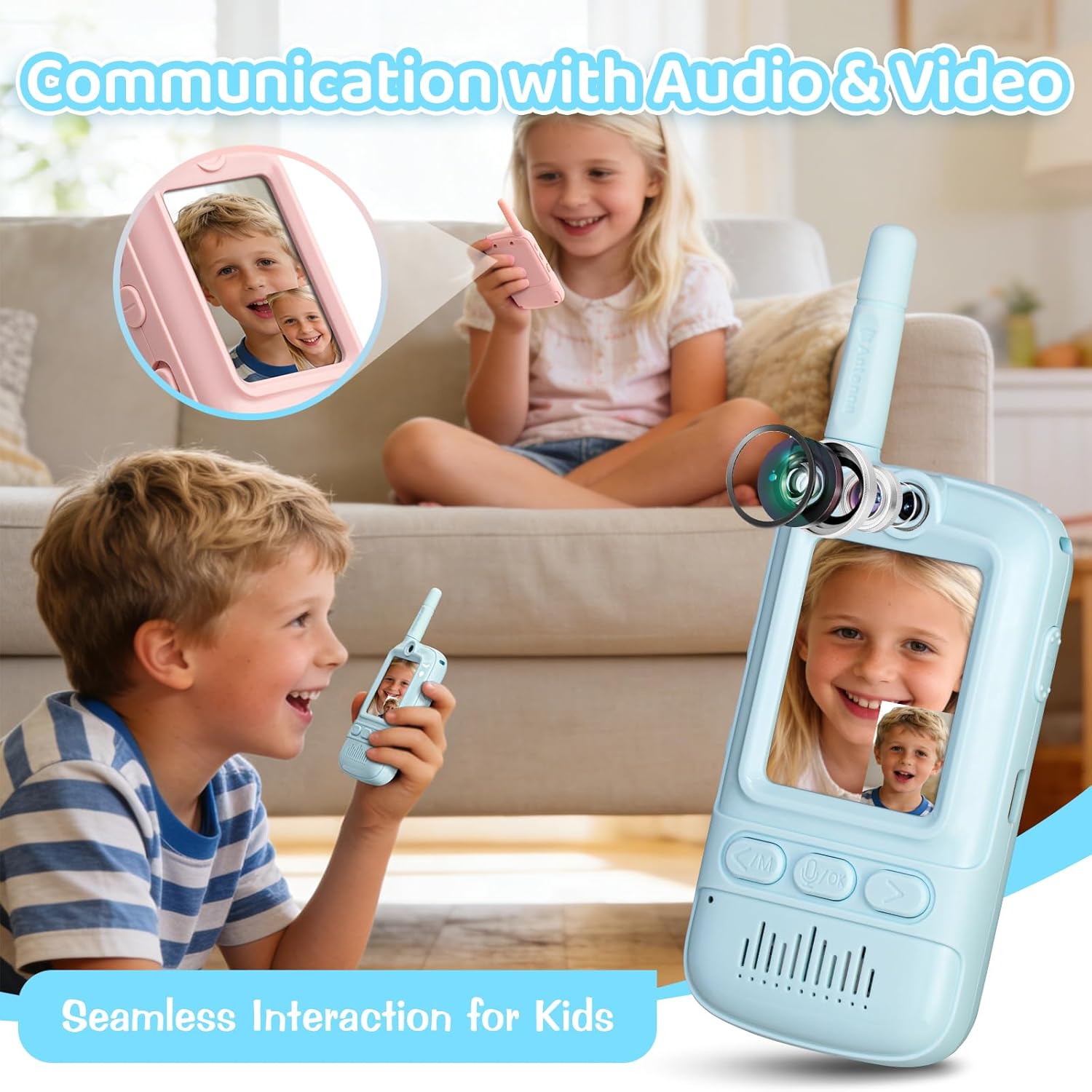 Toys Kids Walkie Talkies: Rechargeable Long Range for Boys & Girls Age 3-12 Outdoor Camping