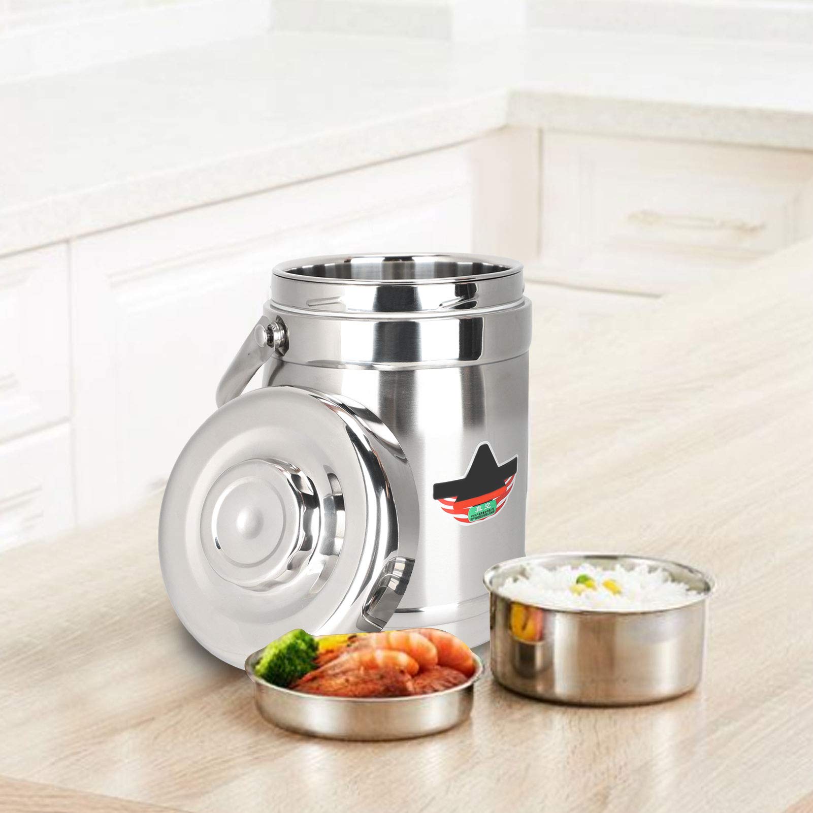Vaschetta per Pranzo Sottovuoto, 1.8L Doppia Parete Isolata