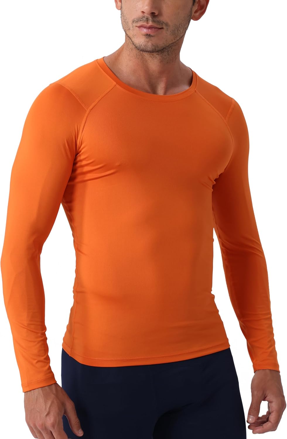 Queerier Men's Long Sleeve Compression Shirts Athletic Workout Sports Undershirt Base Layer Top