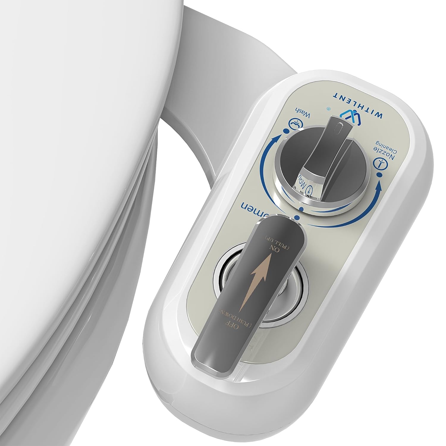 Left Handed Bidet Attachment for Toilet - Self-Cleaning control panel on left side Dual Nozzle Frontal Rear Wash