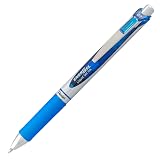 Pentel® EnerGel™ Retractable Liquid Gel Pens, Medium Point, 0.7 mm, Silver Barrel, Blue Ink, Pack Of 12 – view 3