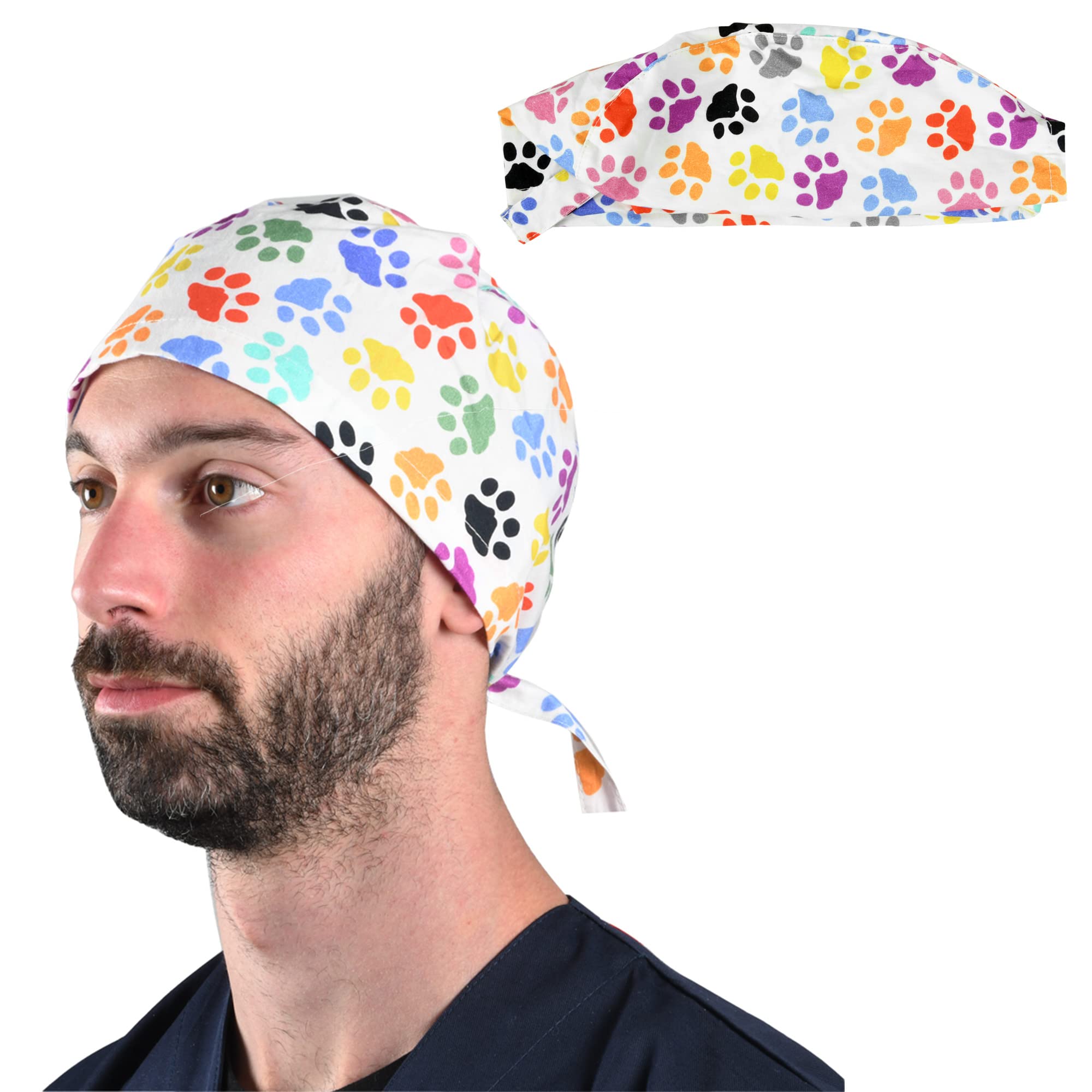 GIMA Hood Various Patterns Surgical Caps Made Of 100% High-Quality Pure Poplin 40 Cotton, Absorbent, Highly Breathable, Latex-Free