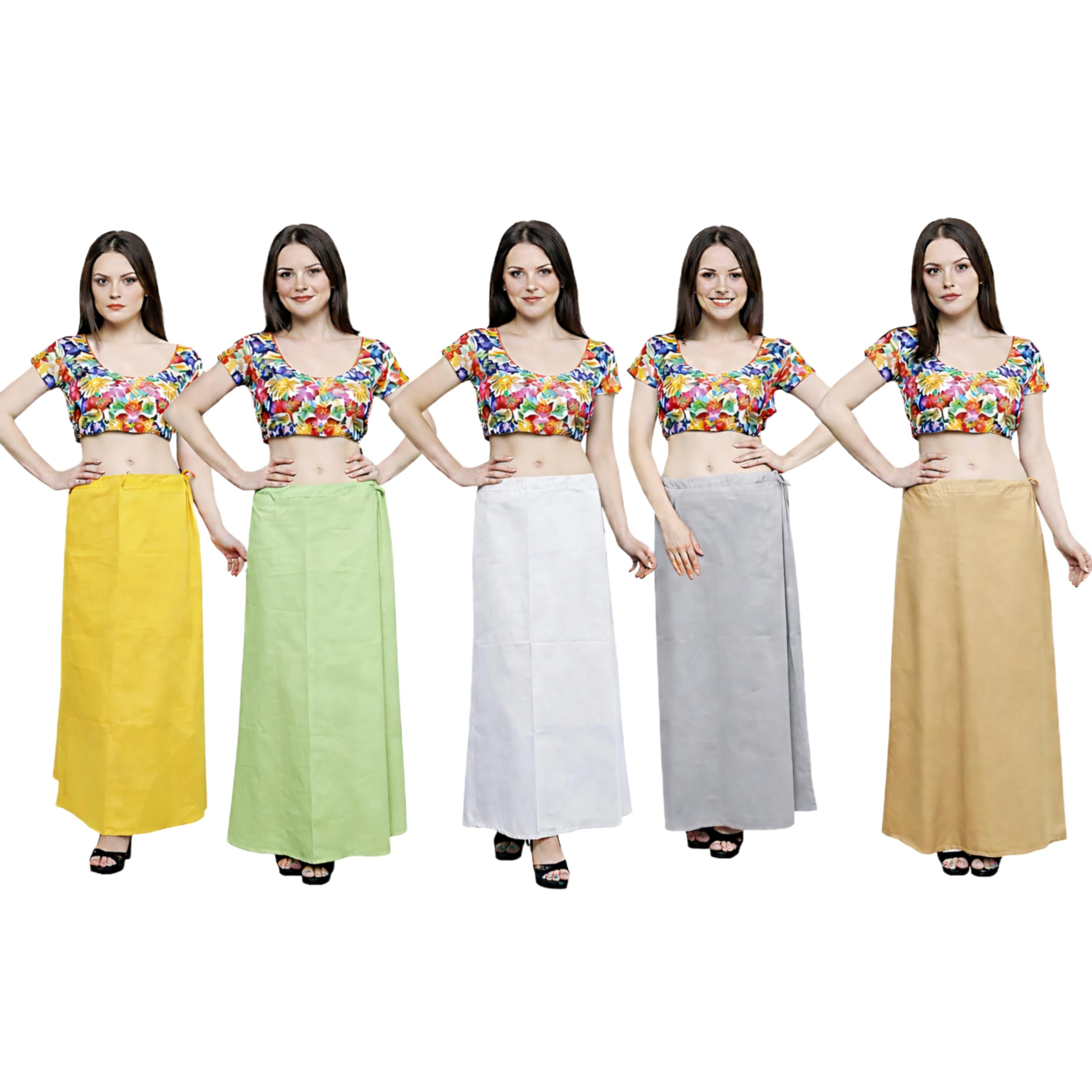 ragini v Women 100% Cotton Inskirt Petticoat Combo Pack of 5 | Breathable Saree Inner Skirt | Adjustable Waist with Nada | Free Size – 7 Part-picture-34
