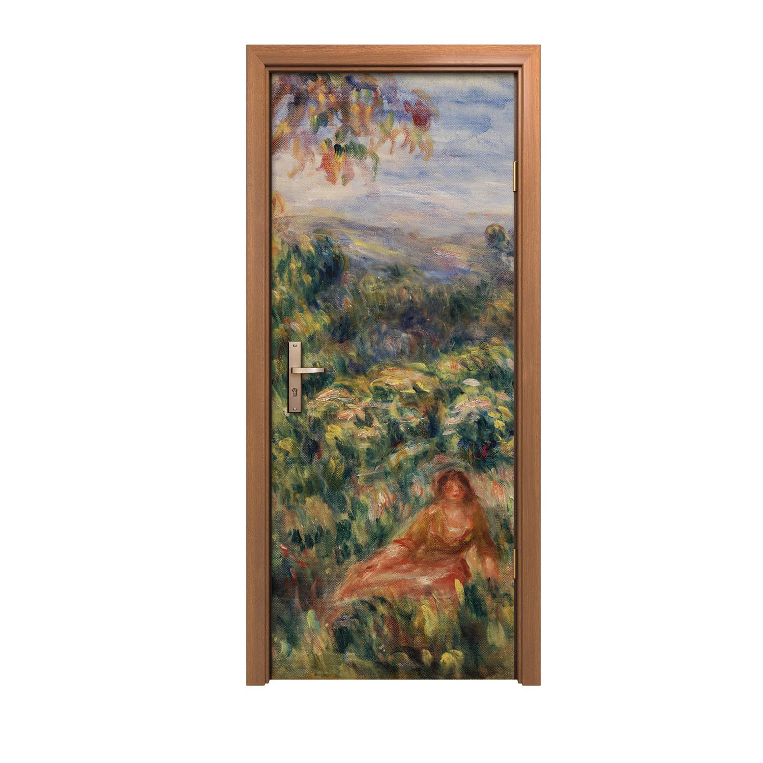 Autocollant de porte design d'intérieur revêtement adhésif mural 90x200 paysage