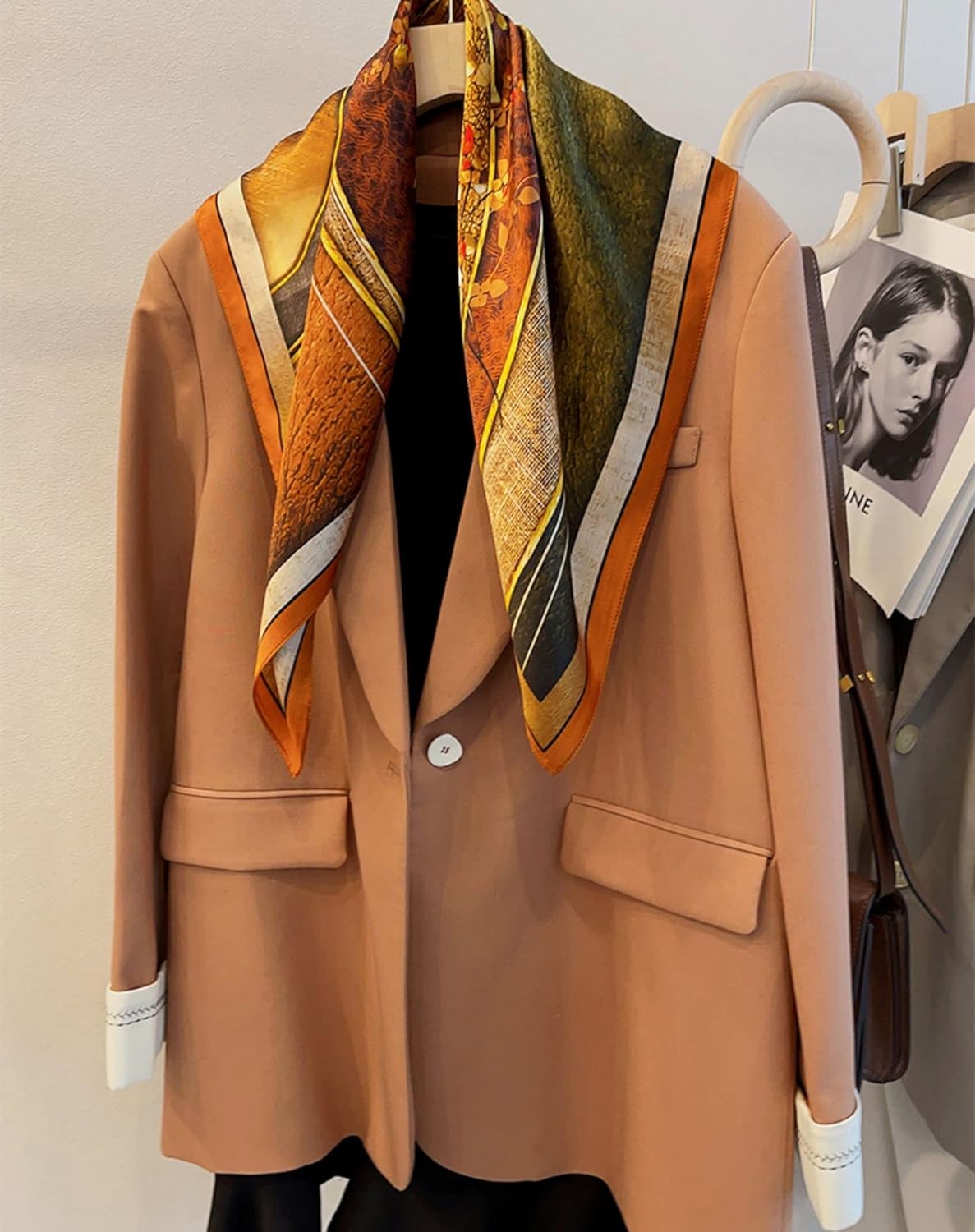 100% Mulberry Silk Scarf 25.6"x25.6" Square Women Neckerchief Headscarf - Lightweight Neck Scarf Gift Packed - Image 6