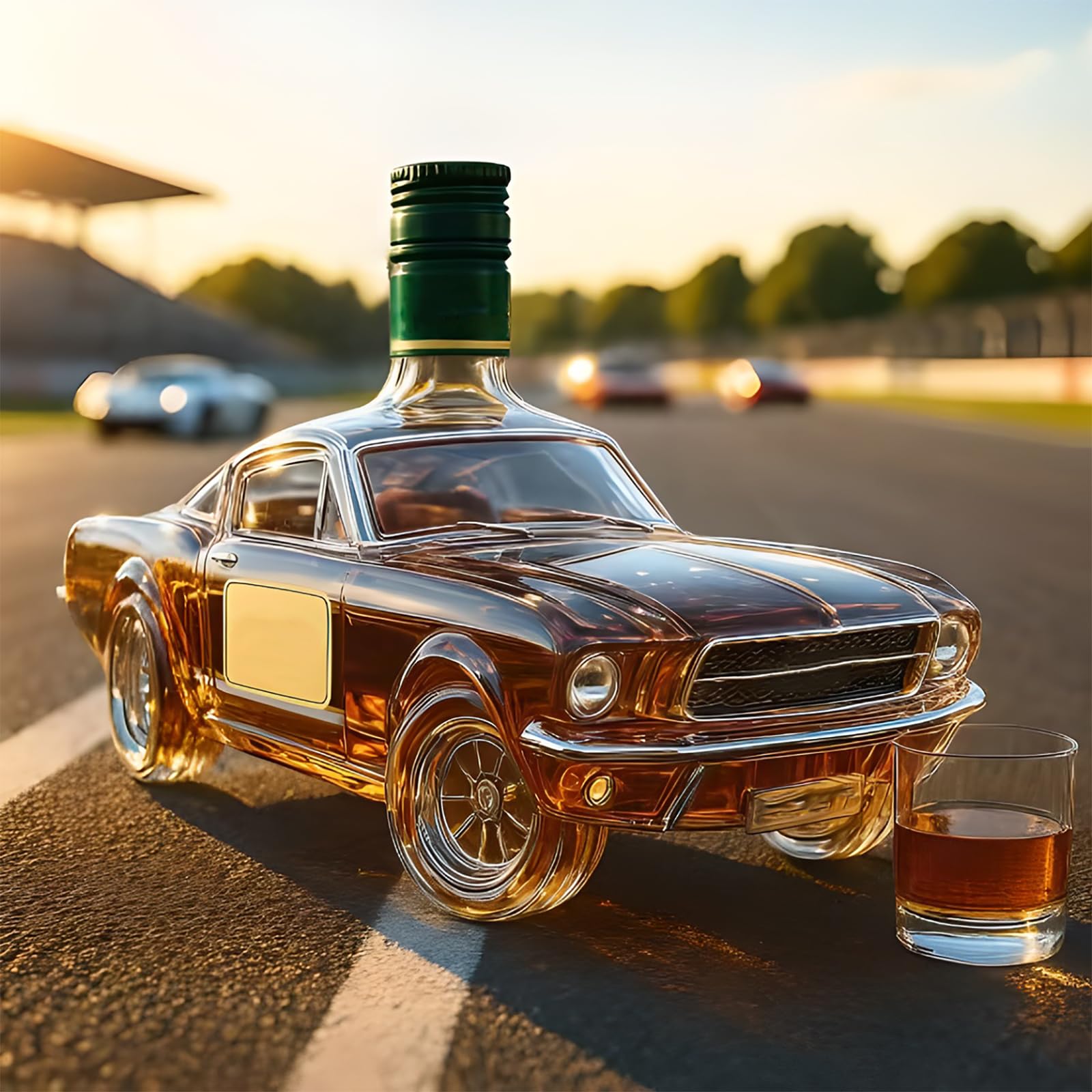 Estatua decantador de whisky de 300 ml, licorera artística de vidrio para coleccionistas