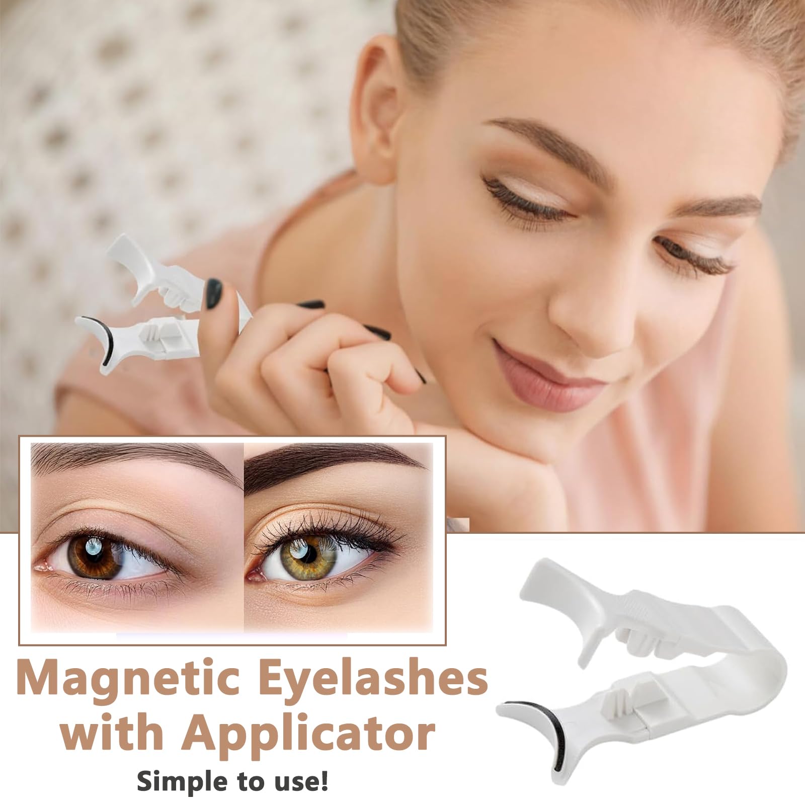 Faux Cils Magnétiques Réutilisables MYTEX-SHOP - Effet 3D Naturel | 4 Paires | Noir