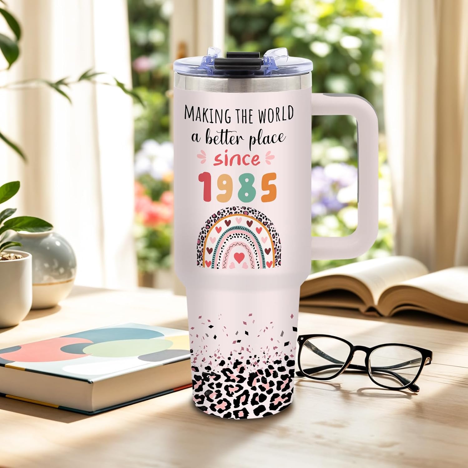 DUUV 40th Birthday Gifts for Women, 40th Birthday Decorations for Women Mom Sister Friends Wife, 1985 Birthday Gifts for Turing 40, 40 Year Old Woman Birthday Tumbler 40 Oz for Christmas, 1PCS - Image 2