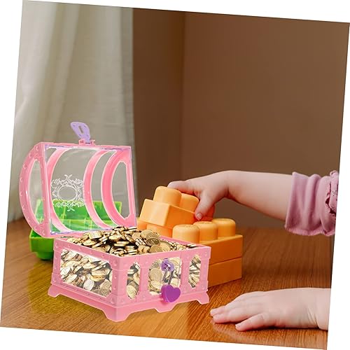 Miniatura 8 de HOMSFOU Juguetes para niños, 2 piezas, caja del tesoro, cofre del tesoro, regalos de fiesta pirata, joyería de escritorio, organizador de joyas,