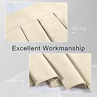 Vista 7 de Cenefas de Cortina Beige para Sala de Estar - Cenefa con Bolsillo para Varilla para Cubiertas de Ventana, Cortinas de Ventana para Dormitorio