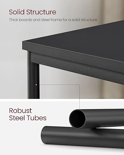 Miniatura 7 de VASAGLE - Juego de 2 mesas auxiliares con estante de almacenamiento, mesas de noche delgadas, marco de acero, para sala de estar, estudio o