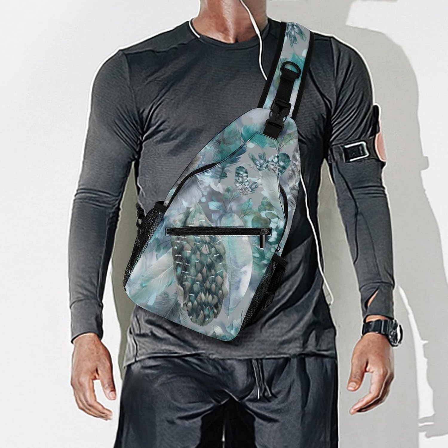 Tuft Texture Sling Crossbody Bag Lightweight Chest Shoulder Backpack for Outdoor Sports