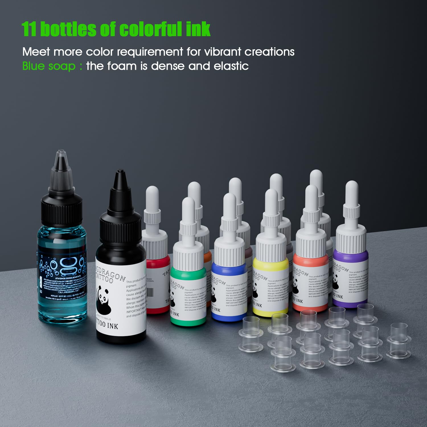 Máquina Rotativa Inalámbrica Biomaser con Juego Completo, 2 Baterías de 1600 mAh, 20 Agujas, 11 Botellas de Tinta para Artistas Profesionales y Principiantes