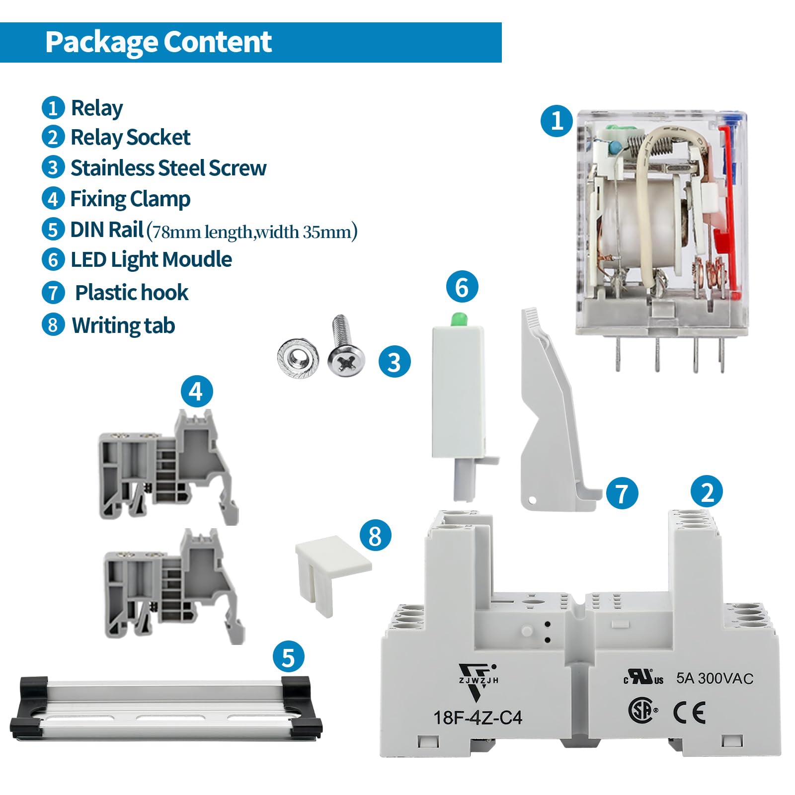 ⑤シーマ Amazon.com: 6Pcs 24V Electromagnetic Relay Din Rail Relay