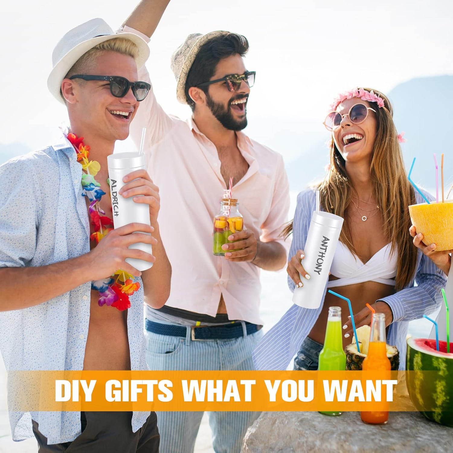 30 Pcs Skinny Tumbler with Lid and Straw, 16 oz Matte Acrylic Tumbler Insulated Double Wall Plastic Reusable Cups Vinyl Customized DIY Gifts for Parties, Birthday, Home, Office (White) - Image 6