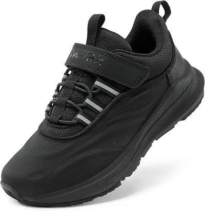 DREAM PAIRS Unsex Kinder Sneaker verschleißfest Wasserfest Turnschuhe Mädchen Jungen Sportschuhe mit Klettverschluss Laufschuhe,Size 31,Alles Schwarz,SDRS2335K