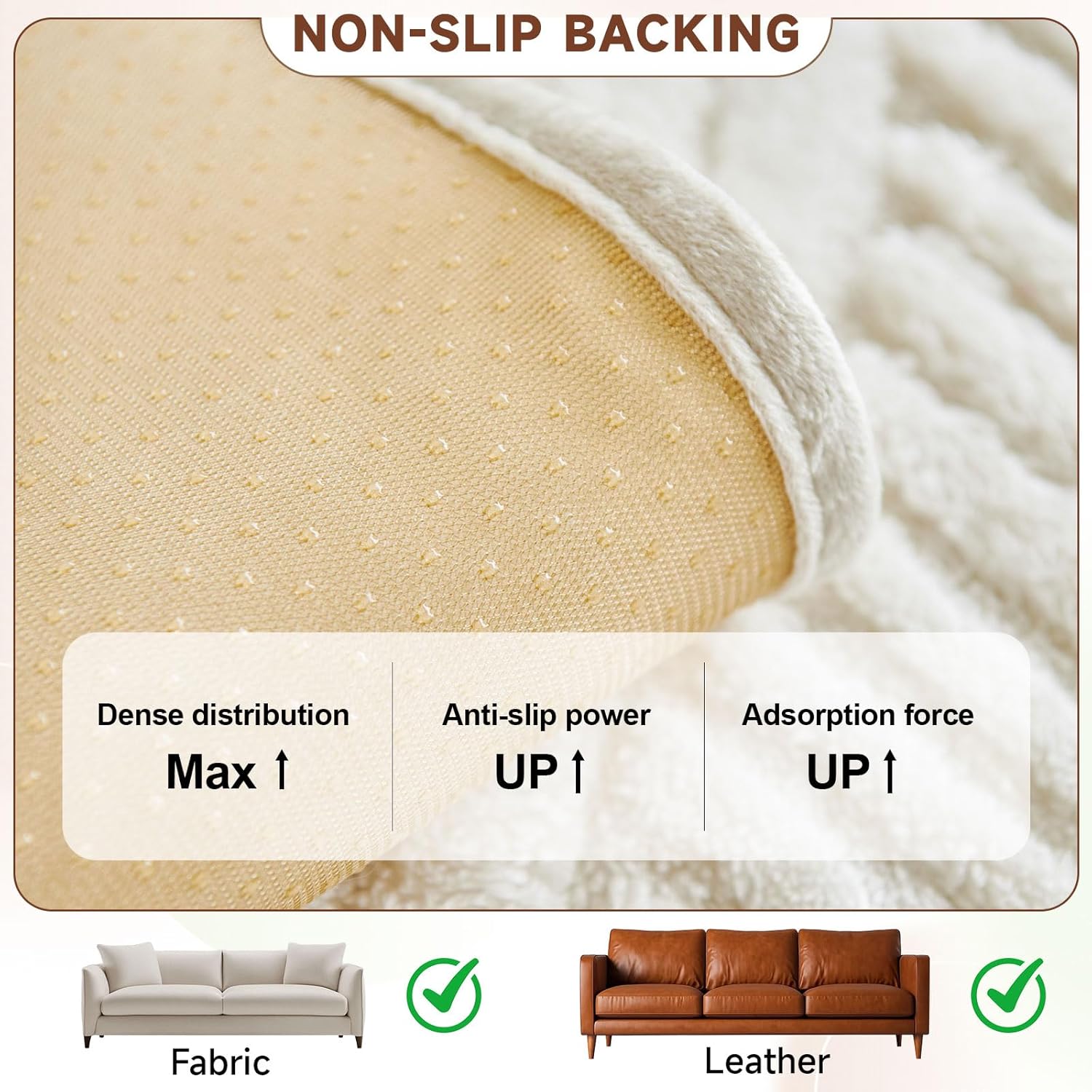 OTOB All Season Couch Cover for Dogs Washable, Non Slip Ultra Soft Plush Pet Couch Covers for 3 Cushion Couch Sofa, Cozy Fuzzy Sofa Slipcovers Furniture Protector, 1 Piece(Cream, 35.4"x70.9")