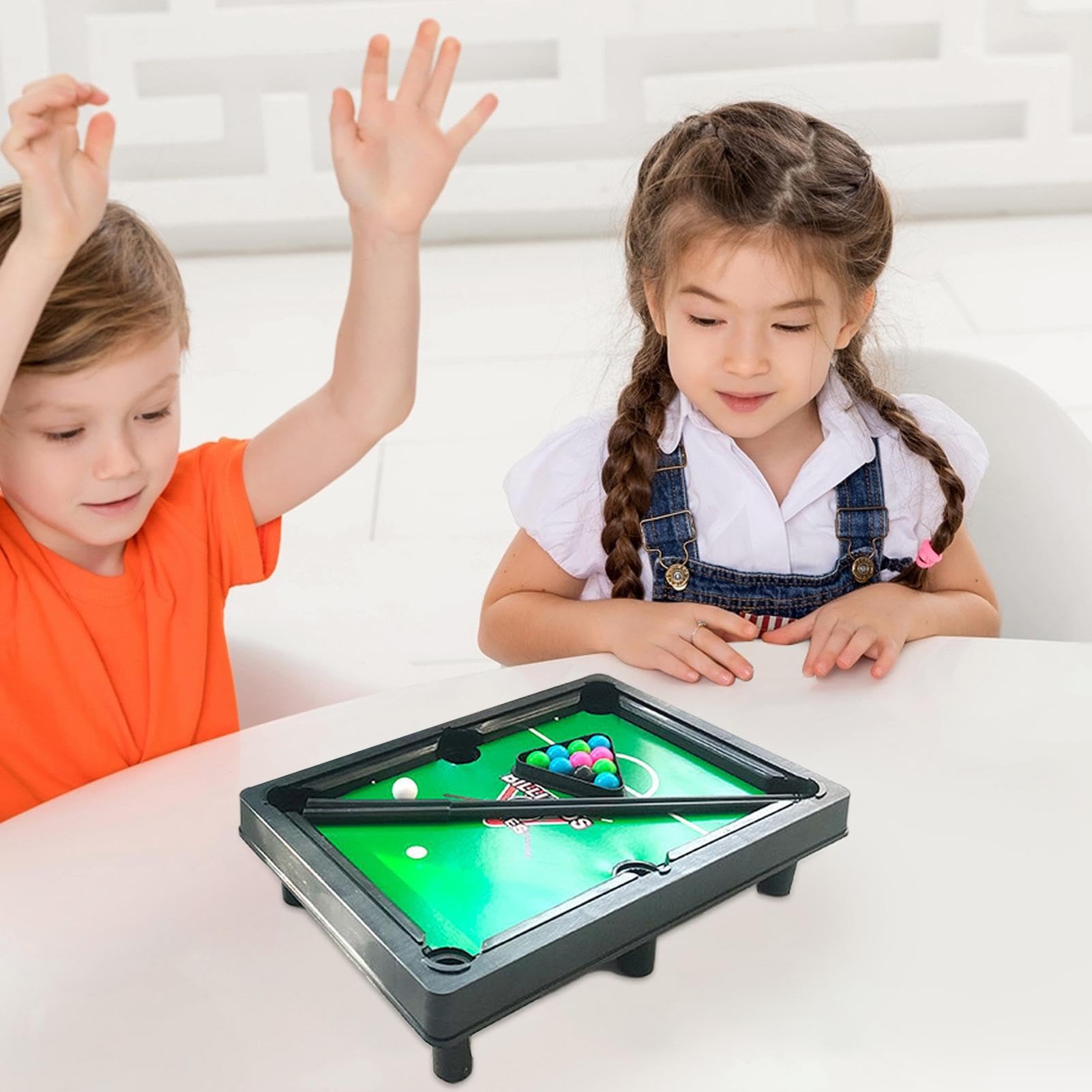 Juego de Mesa de Billar en Miniatura, Juguetes de Billar,Pequeño Juego de Juegos Deportivos - Conjunto de Piscina de Mesa, Juego de Billar de Alta simulación para niños para Adultos Juguetes
