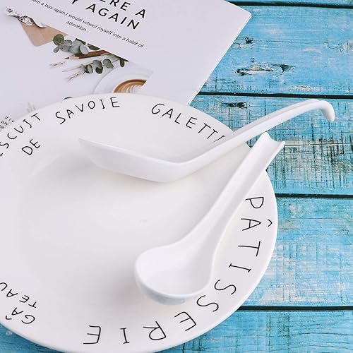 Miniatura 7 de Juego de cucharas de sopa de 510 unidades, cucharas de ramen asiático multicolor para aperitivo, color blanco, talla única A