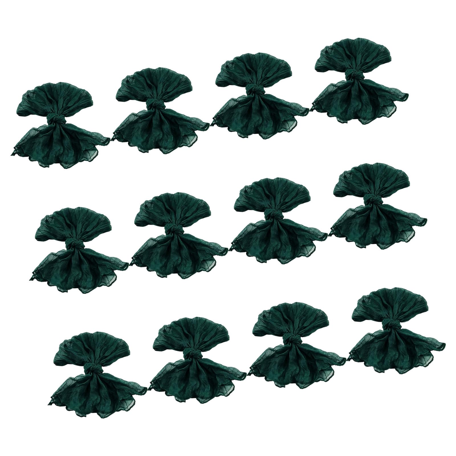 Shntig Dark Green 12Pcs Elegant Bohemians Print Chiffons Napkins Polyester Fiber Ideal For Daily Use And Event Decorative Party Napkins