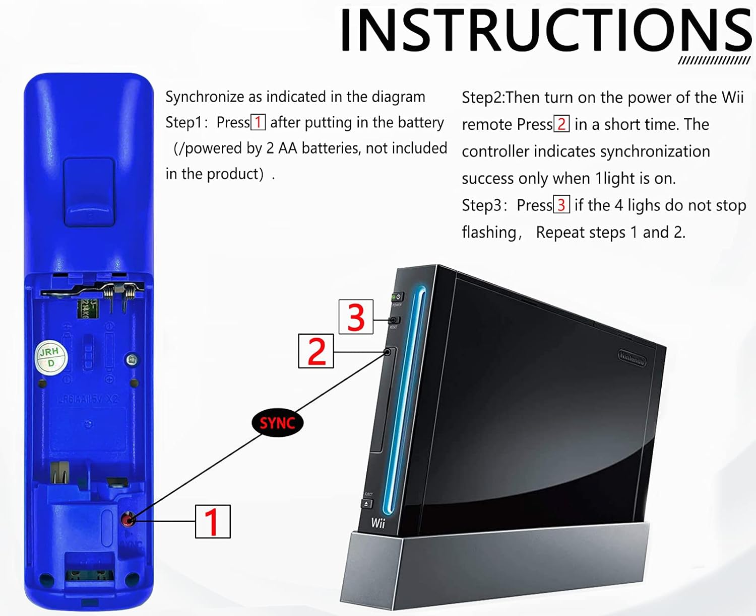ZeroStory Remote Controller with Silicone Case and Wrist Strap Compatible for Wii Wii U Console (2 Pack, Black and Dark Blue)