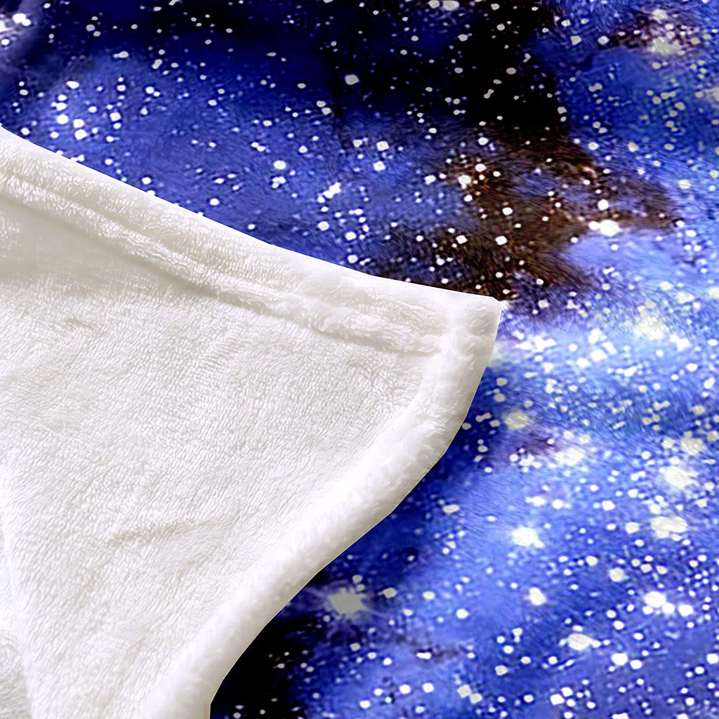 Manta Polar Grande Gruesa 180X220Cm para Cama, 3D Paisaje Estrellado Azul Impresión Patrón Manta De Franela Invierno Manta Felpa De Sofá 100% Microfibra Suave, Caliente para Hogar
