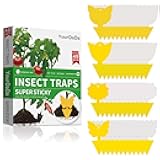 48 Pcs 4 Shapes Yellow Extremely Sticky Traps for Fungus Gnat, Fruit Fly, Fly, Whitefly, Flying Insect Catcher Traps for Houseplants, Kitchen, Indoor/Outdoor, Non-Toxic, Odorless, Pet & Kid Safe
