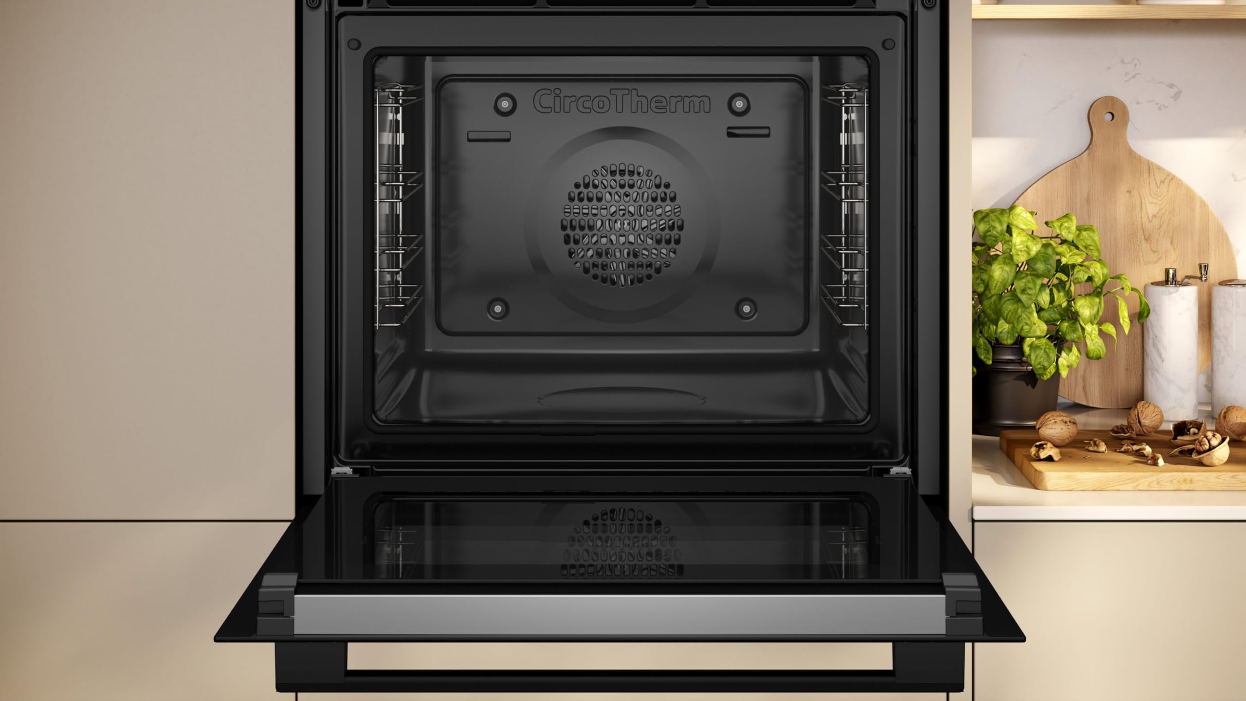 NEFF B2CCG6AK3, N30, Backofen 60 x 60 cm, LED-Display, 3D Heißluft, CircoTherm, 7 Beheizungsarten, Pyrolyse-Selbstreinigung, Manuelles EasyClean, Kindersicherung, Schwarz