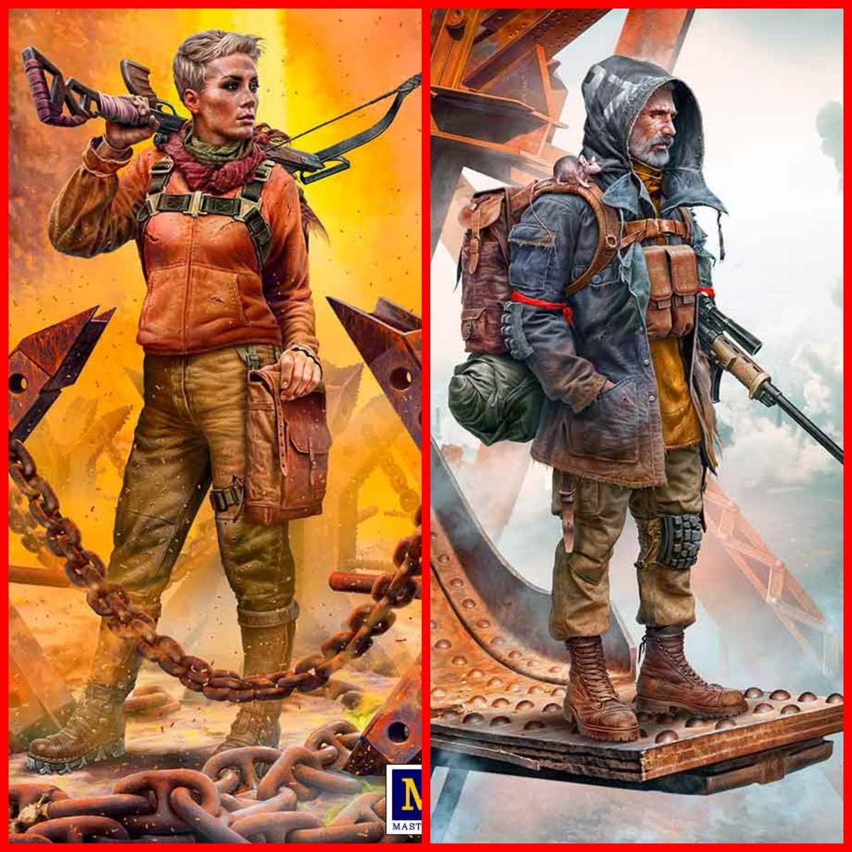 Masterbox Bundle LOT of PОST-Apocalyptic KIT№1+2 Skull Clan 2 Plastic KIT 1/35