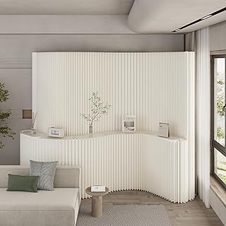 Faltbarer Raumteiler aus Karton mit gestuftem Display, multifunktional, freistehende Trennwand für Büro und Wohnraum, Messe-System für Einkaufszentren (H1,5 x L4 m)