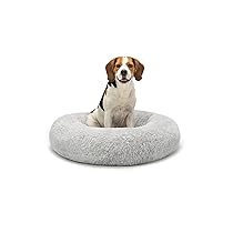 lionto Letto per Cani Rotondo Cuscino Gatti Letto Donut, (XXL) 80 cm Ø Grigio Chiaro