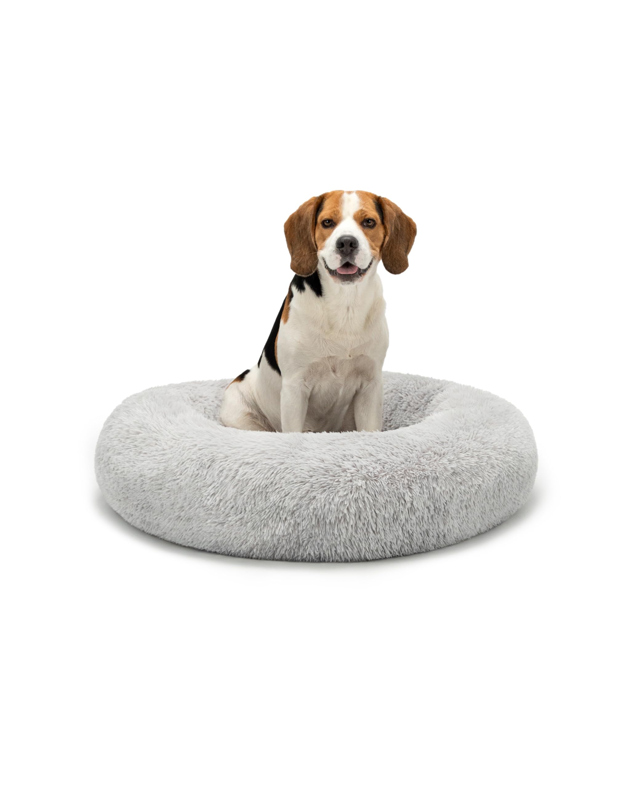 lionto Letto per Cani Rotondo Cuscino Gatti Letto Donut, (XXL) 80 cm Ø Grigio Chiaro