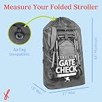 J.L. Childress Gate Check Bag for Single & Double Strollers - Stroller Bag for Airplane - Large Stroller Travel Bag for Airplane - Air Travel Stroller Bag - Black