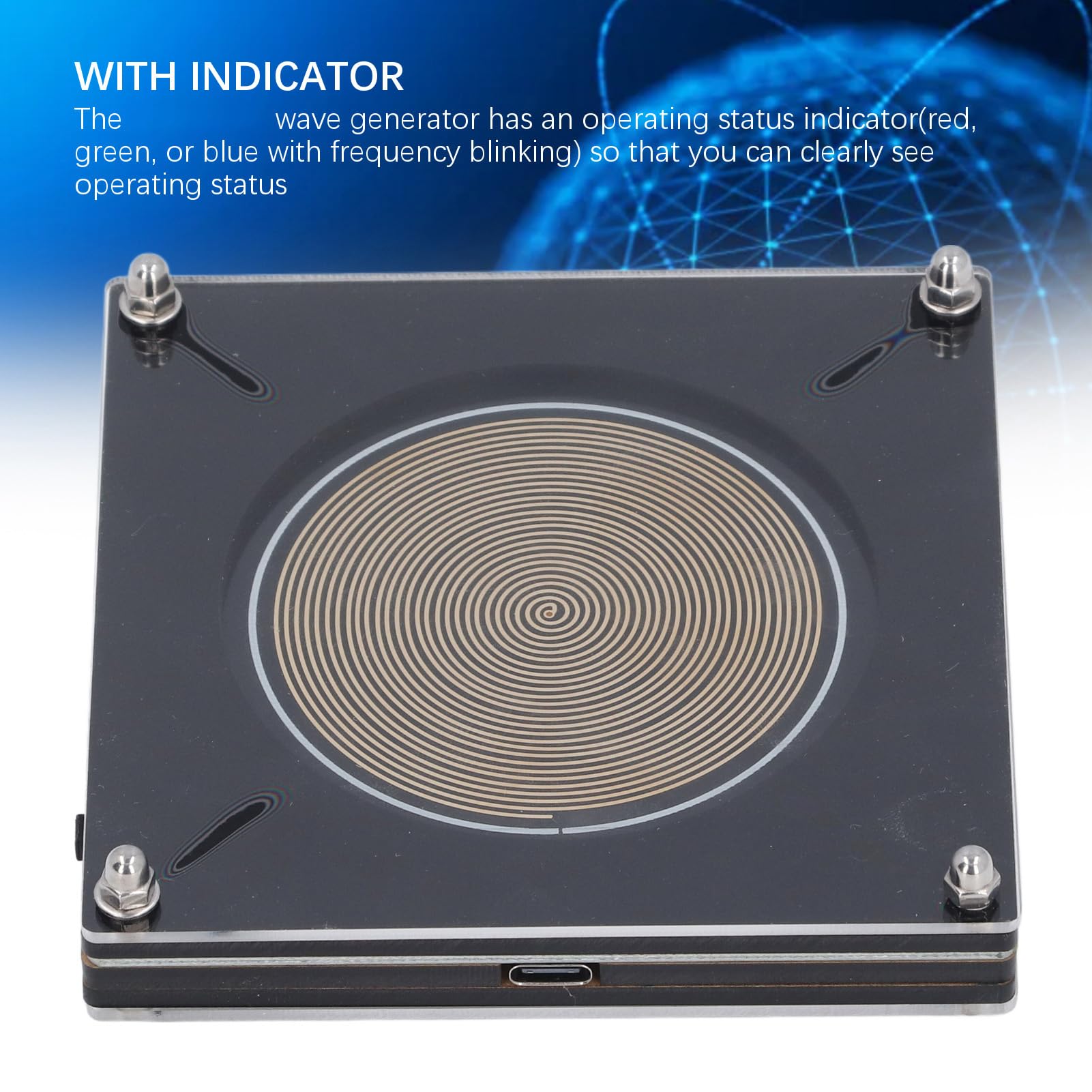 Generador de Ondas Schuman con Indicador Generador de Resonancia de Frecuencia Ultrabaja Resonador de Audio Recargable Mejora la Relajación del Sueño
