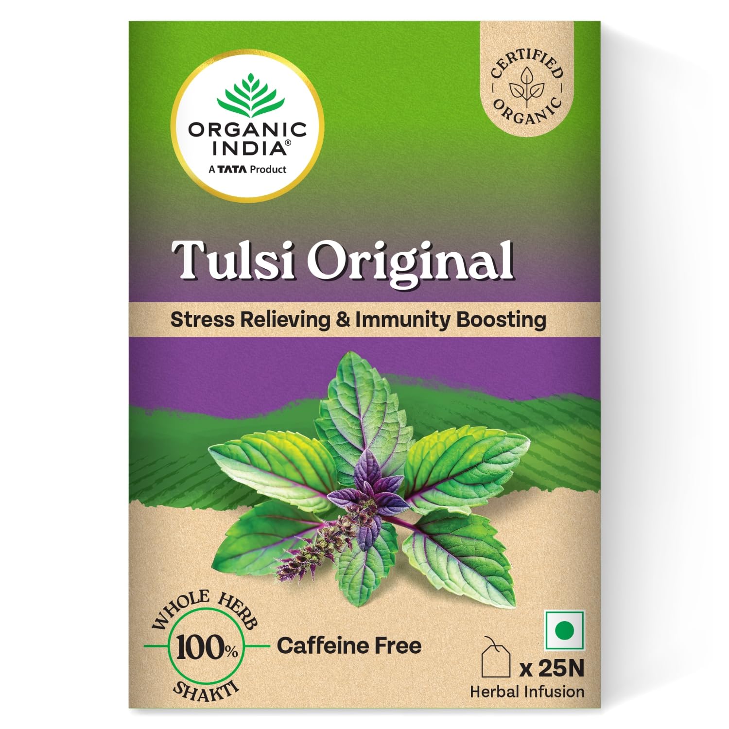 A TATA Product – Organic India Tulsi Original – 25 Tea Bags, Caffeine-Free Herbal Tea with Tulsi, Natural Detoxifier, Rich in Antioxidants, Convenient Staple-Free Bag A TATA Product – Organic India Tulsi Original – 25 Tea Bags, Caffeine-Free Herbal Tea with Tulsi, Natural Detoxifier, Rich in Antioxidants, Convenient Staple-Free Bag