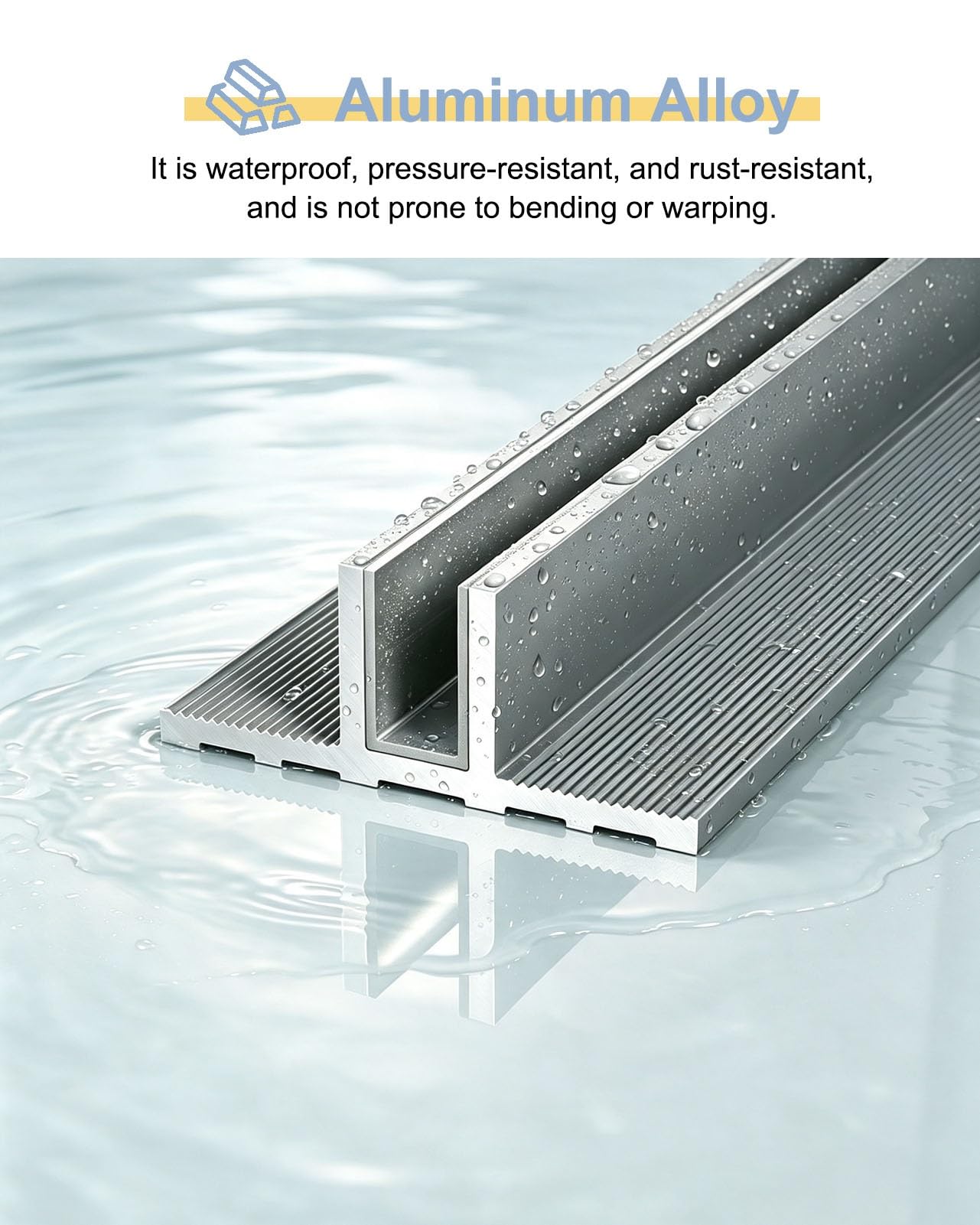 Profil Typu U do Szkła Szczelina Mocująca Aluminiowy Panel Szklany | Profil Mocujący do Ścianki Szklanej, Profil Krawędziowy w Kształcie Litery T, Wpuszczana Prowadnica Panelu Prysznicowego