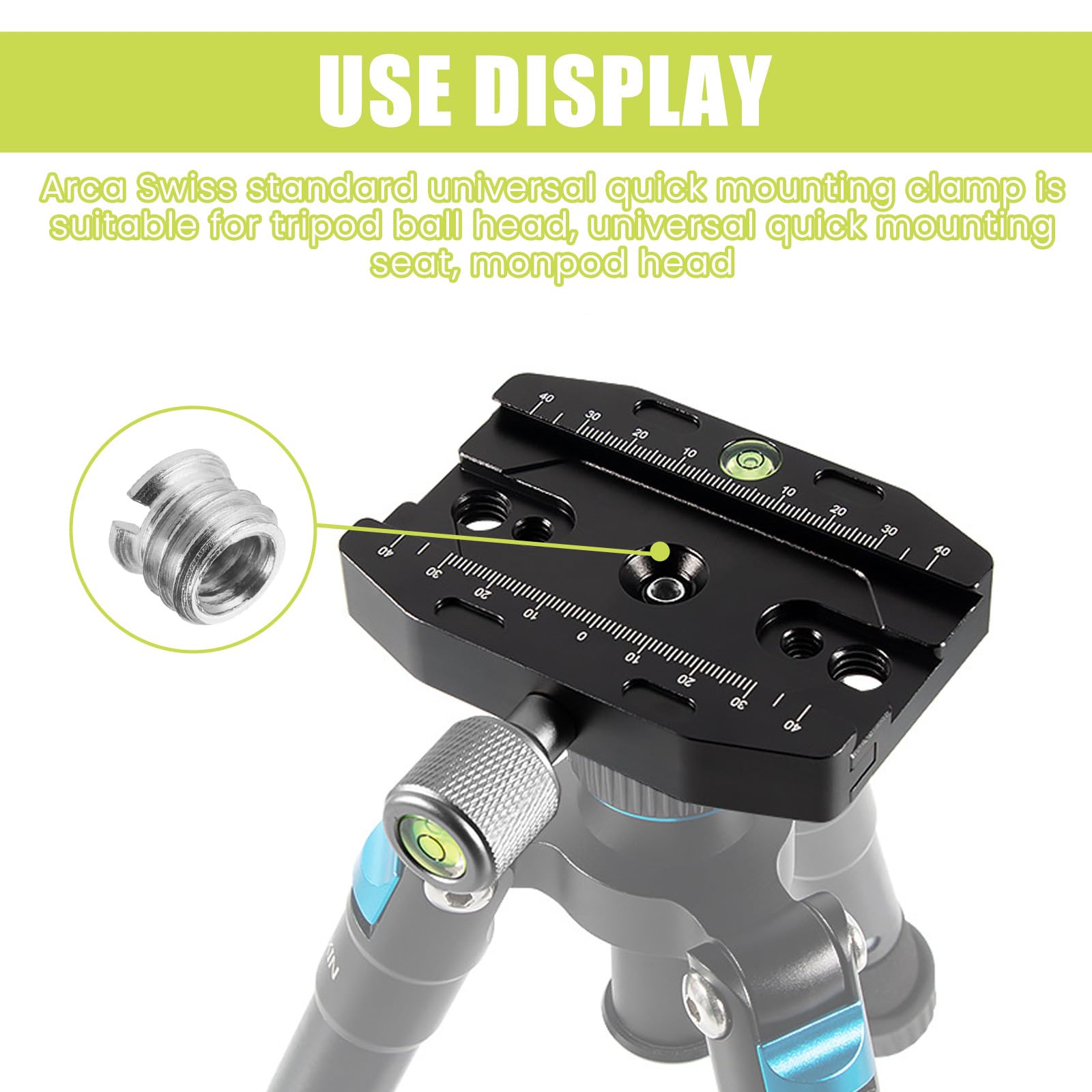 Accessorio Treppiede DaVoice Piastra A Sgancio Rapido Per Treppiedi Ravelli APLT4 E APLT6 - Compatibile, In Plastica, Montaggio Facile E Veloce Ramponi Petzl - Foto 3