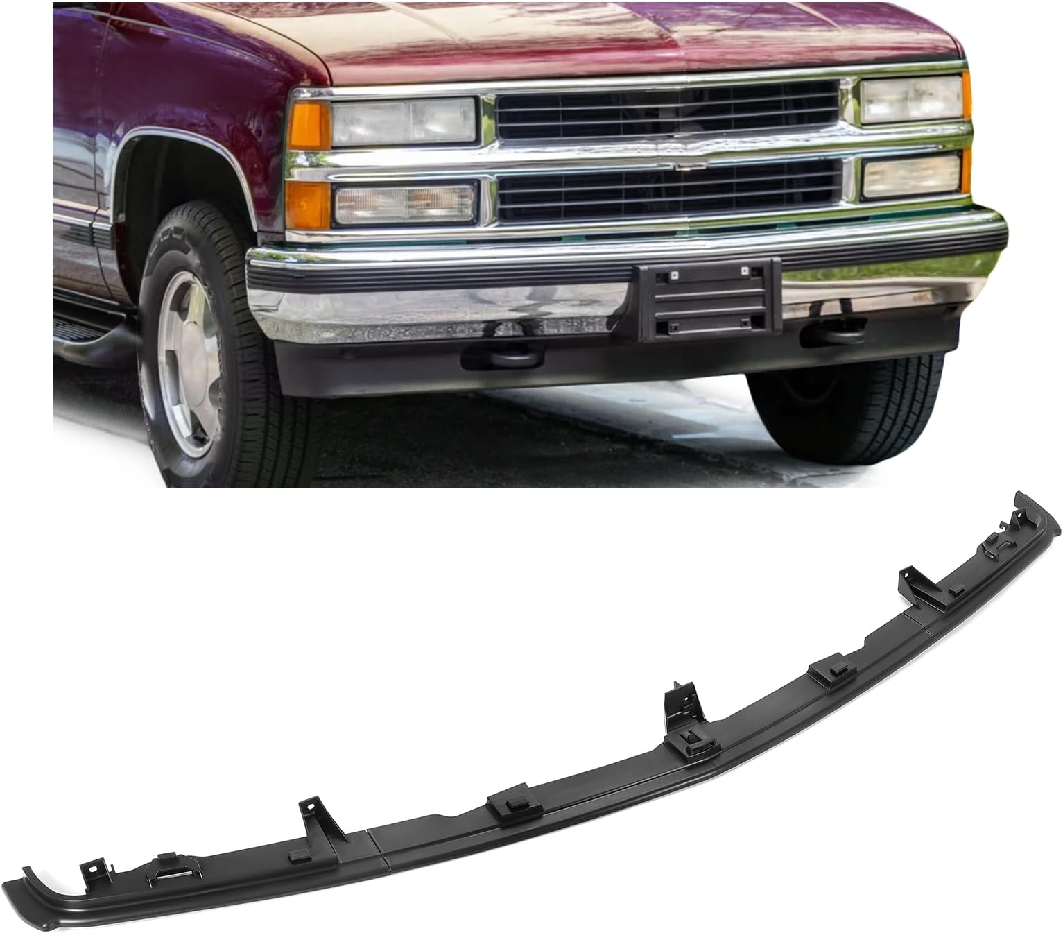 HECASA Front Bumper Filler Trim Compatible with 1994-2000 Chevy Chevrolet GMC C/K 1500 2500 3500 Suburban Blazer Tahoe Yukon Cadillac Escalade Replacement for 12376285 GM1087180 Retainer Panel Molding