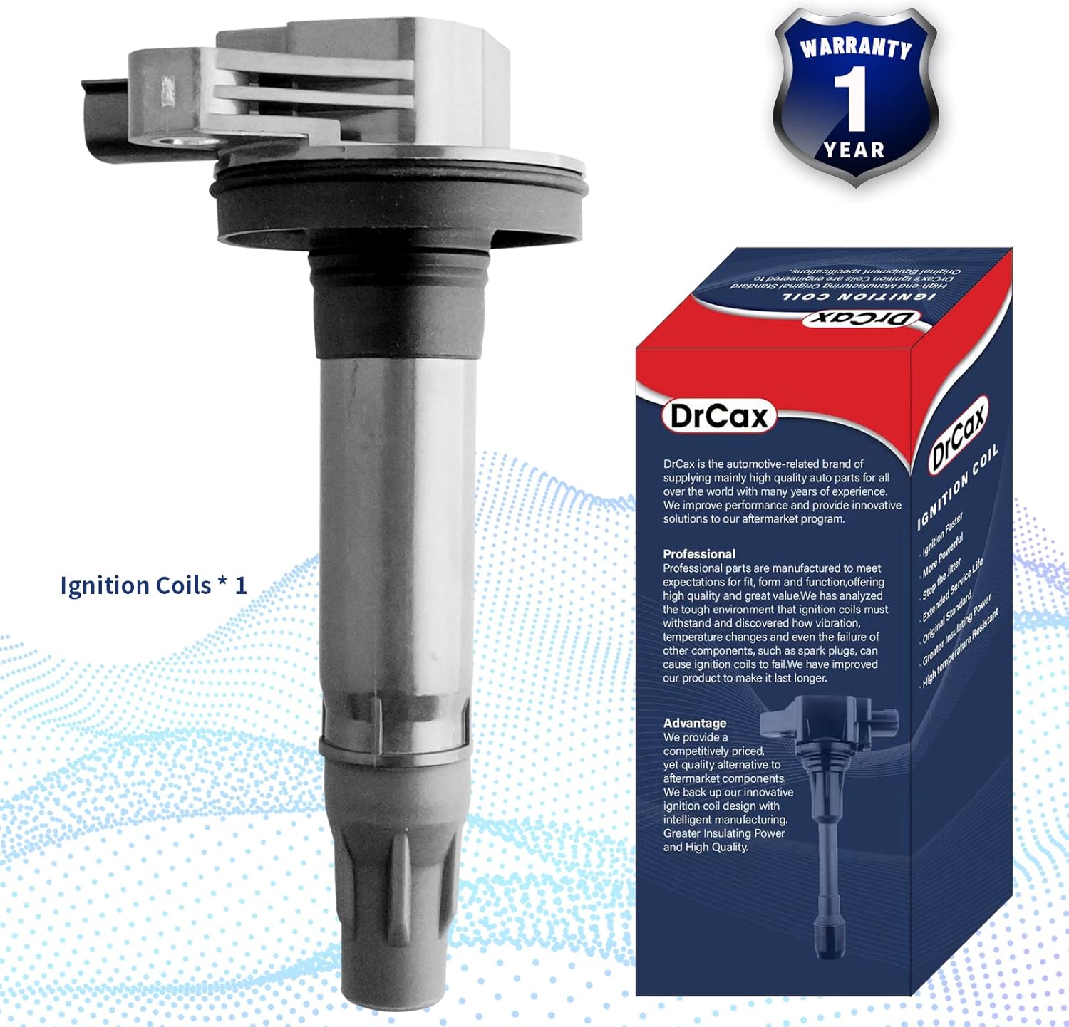 OEM Ignition Coil UF595 UF553 5C1652 E1053 DG520 Compatible with Ford Lincoln Taurus Explorer F-150 Mustang Transit 150 250 350 MKS MKT MKX MKZ - 3.5L 3.7L V6 Engines - 1 Pack