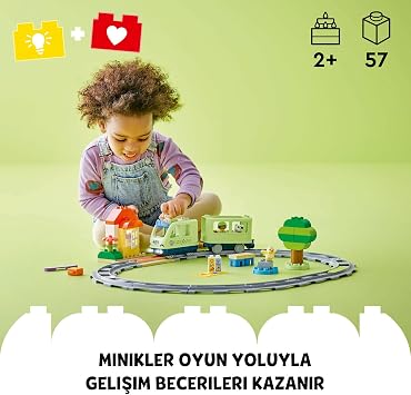 LEGO DUPLO Town Interactive Adventure Train Educational Toy Making Set for Kids Ages 10427-2 and Over Promoting Role Playing Skills with Lights and Sounds, Gift Idea (57 Pieces)