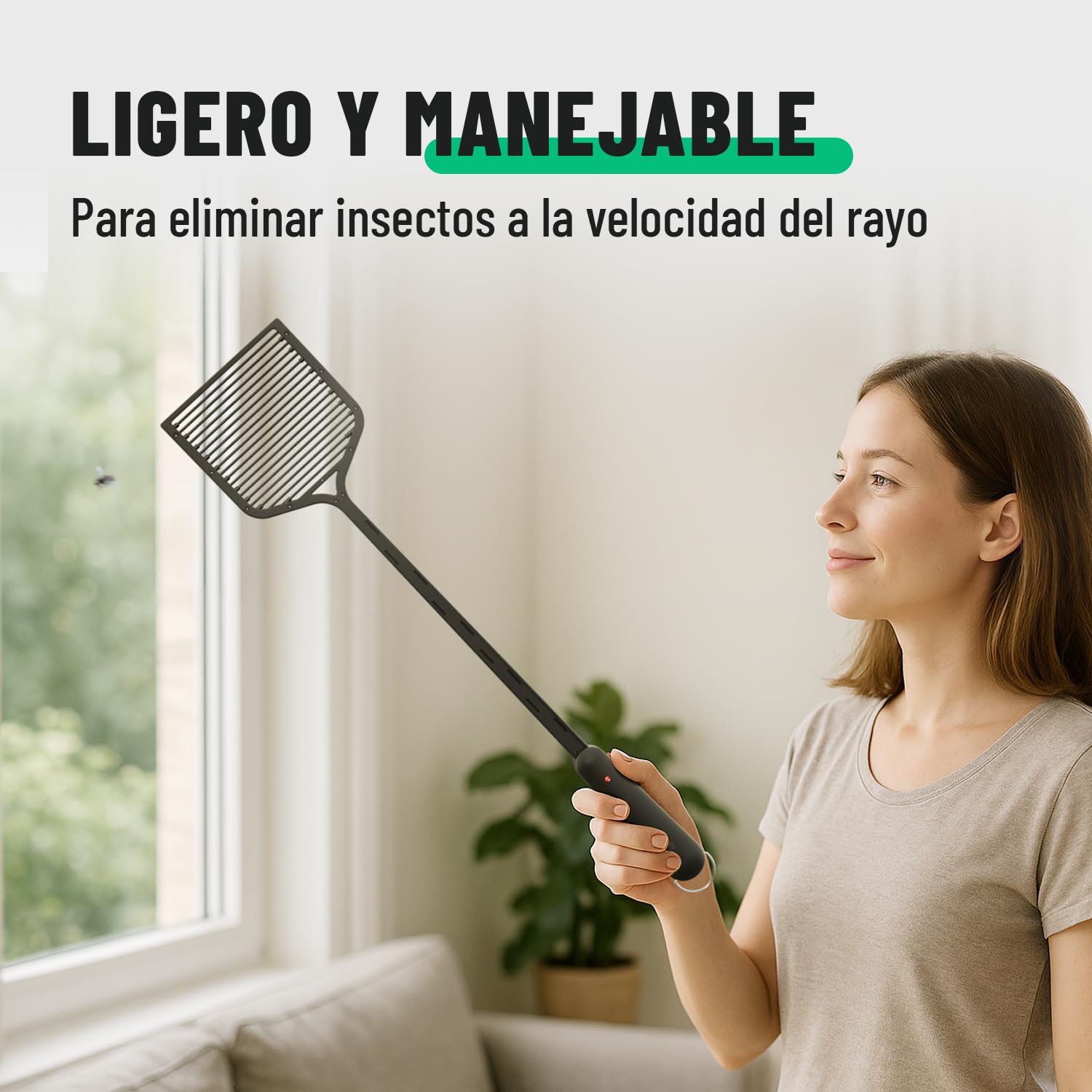 greate Raqueta Mosquitos Electrica con Pilas Incluidas - 2500V Raqueta Matamoscas Electrica