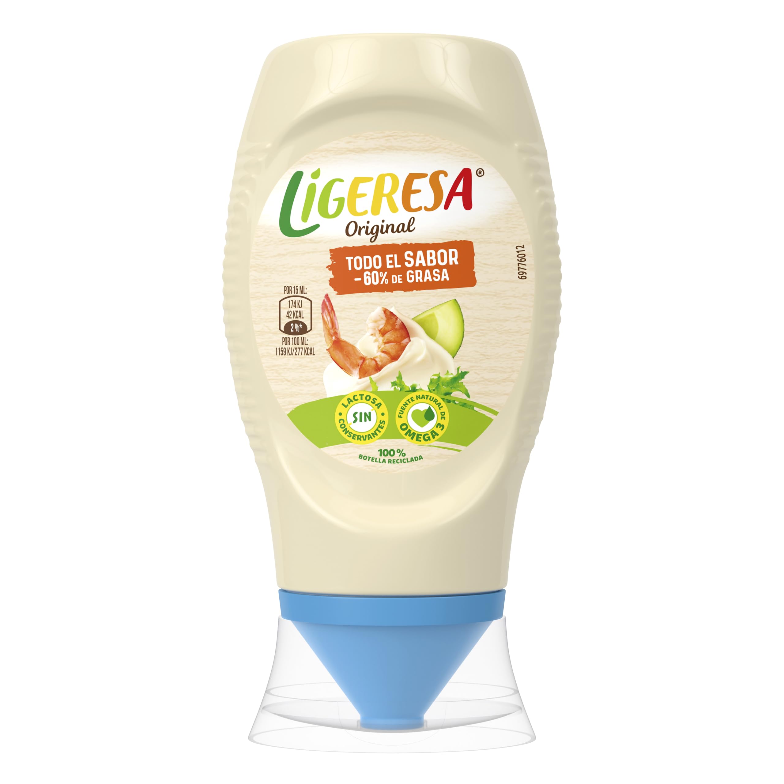 Ligeresa Salsa Bocabajo 60% menos de grasa Original Apta para vegetarianos 250mlx8