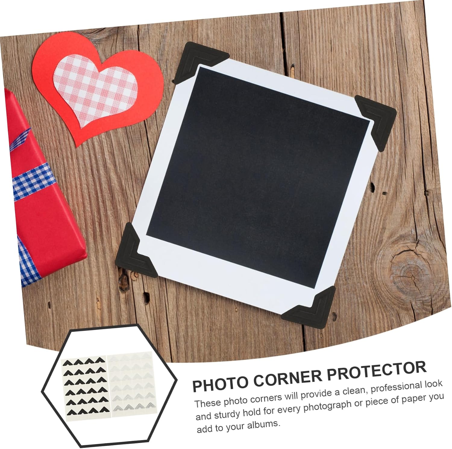 SEWACC 10sheets Self-Adhesive Photo Corners of Scrapbook Mounting Stickers for Photos Easy Peel Stick for Albums and Journals Adhesive
