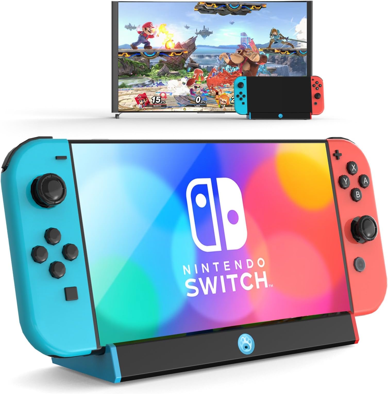 TV Dock Station for Nintendo Switch/Switch OLED Support 4K@60Hz HDTV Output with C Port/USB 3.0, Replacement for Official Switch Dock（No Power Cord Included, No Compatible with Switch 2）